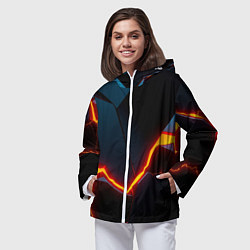 Ветровка с капюшоном женская Plate split, цвет: 3D-белый — фото 2