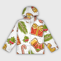 Ветровка с капюшоном женская Рождественский вайб, цвет: 3D-белый