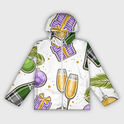 Ветровка с капюшоном женская Новогодний вайб, цвет: 3D-белый