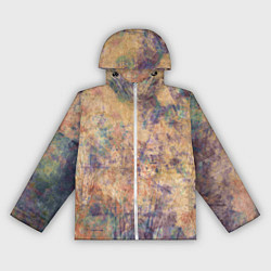 Ветровка с капюшоном женская Абстракция - pink marble with blue flecks, цвет: 3D-белый