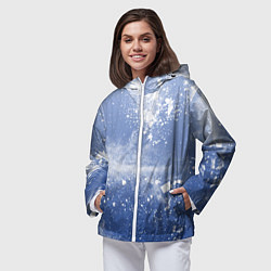 Ветровка с капюшоном женская Снежки попали в тебя, цвет: 3D-белый — фото 2