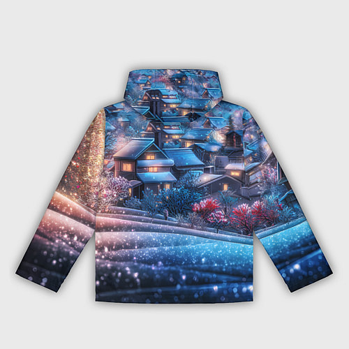 Женская ветровка Новогодний двор в блестках / 3D-Белый – фото 2