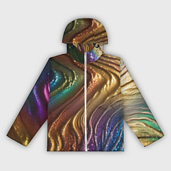 Ветровка с капюшоном женская Сморщенные складочки жидкости, цвет: 3D-белый