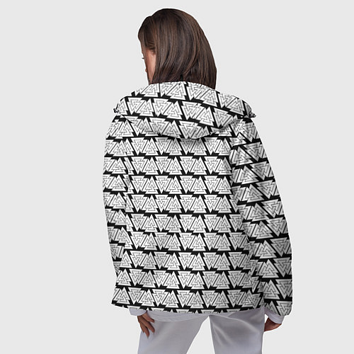 Женская ветровка Символы валькнут как защитная кольчуга / 3D-Черный – фото 4