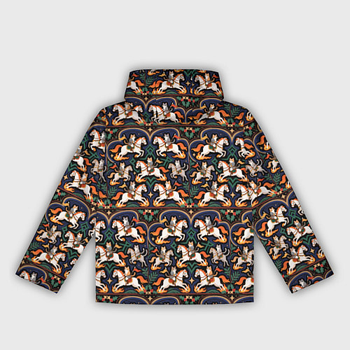 Женская ветровка Новогодние коты всадники на лошади / 3D-Черный – фото 2