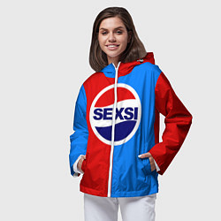 Ветровка с капюшоном женская Sexsi Pepsi, цвет: 3D-белый — фото 2