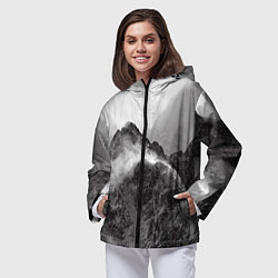 Ветровка с капюшоном женская Горы, цвет: 3D-черный — фото 2