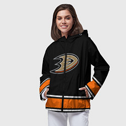 Ветровка с капюшоном женская Anaheim Ducks Selanne, цвет: 3D-черный — фото 2