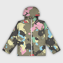 Ветровка с капюшоном женская Камуфляж: микс цветов, цвет: 3D-белый