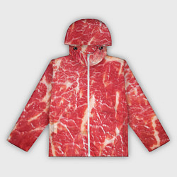 Ветровка с капюшоном женская Мясо, цвет: 3D-белый