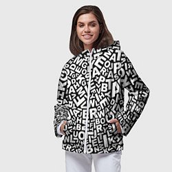 Ветровка с капюшоном женская Английский алфавит, цвет: 3D-белый — фото 2